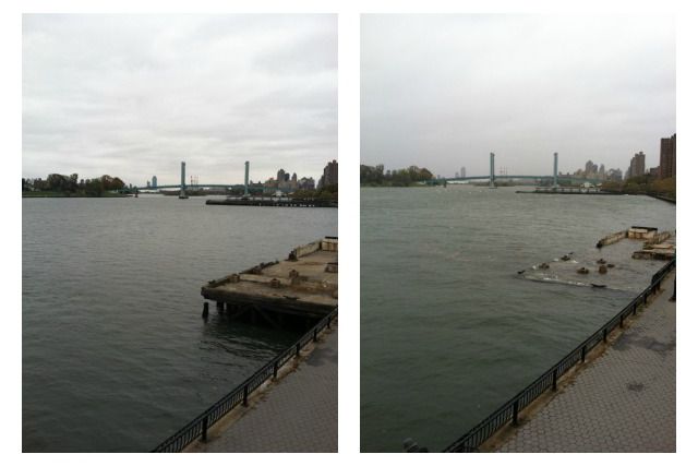 Left photo taken at 3 p.m. yesterday; Right photo taken 11 a.m. today